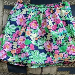 Lilly Pulitzer Floral Mini Skirt in Navy, Pink, Green, Yellow